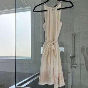 Cream chiffon mini dress